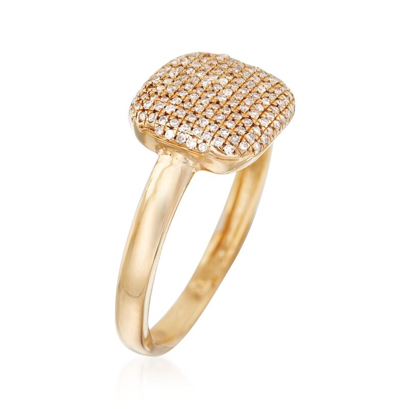 .19 ct. t.w. Pave Diamond Square-Top Ring in 14kt Yellow Gold. Size 10 image number 2