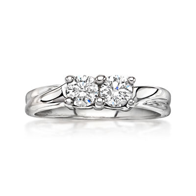 C. 1990 Vintage .50 ct. t.w. Diamond Toi et Moi Ring in 14kt White Gold