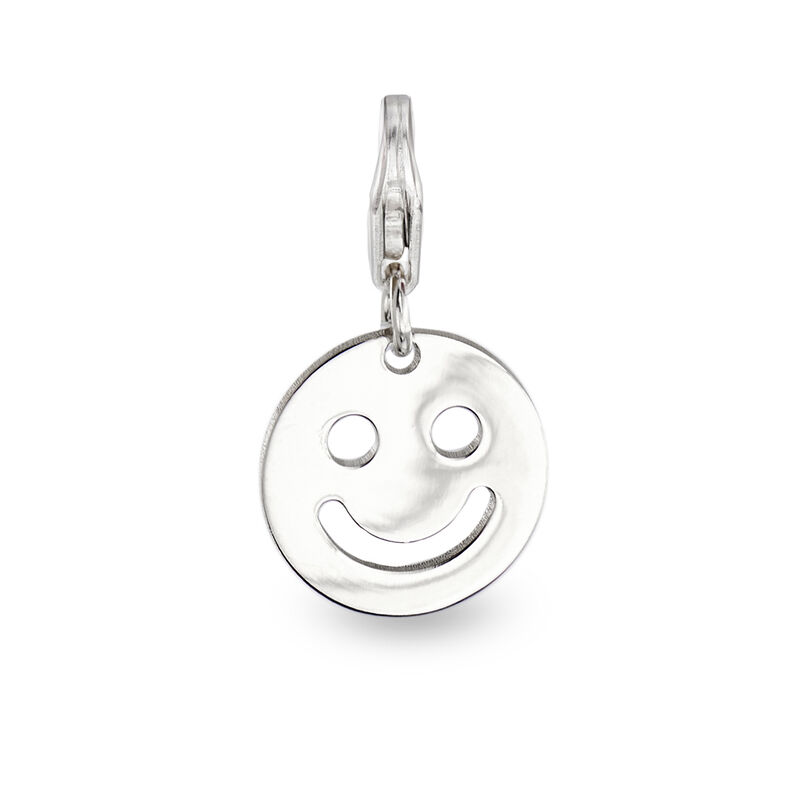 Italian Yellow Murano Glass Bead Stretch Bracelet with Sterling Silver Smiley Charm image number 2
