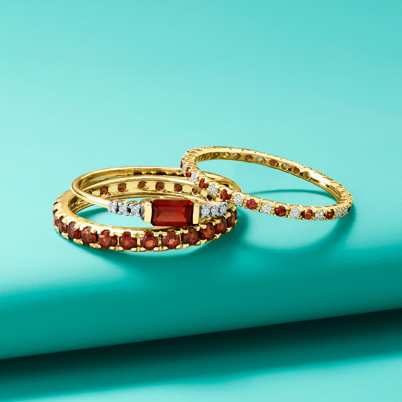 1.00 ct. t.w. Garnet Eternity Band in 14kt Yellow Gold image number 5