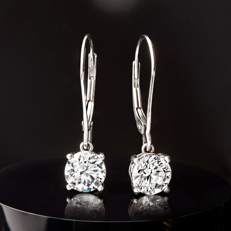 2.00 ct. t.w. Lab-Grown Diamond Drop Earrings in 14kt White Gold  image number 2