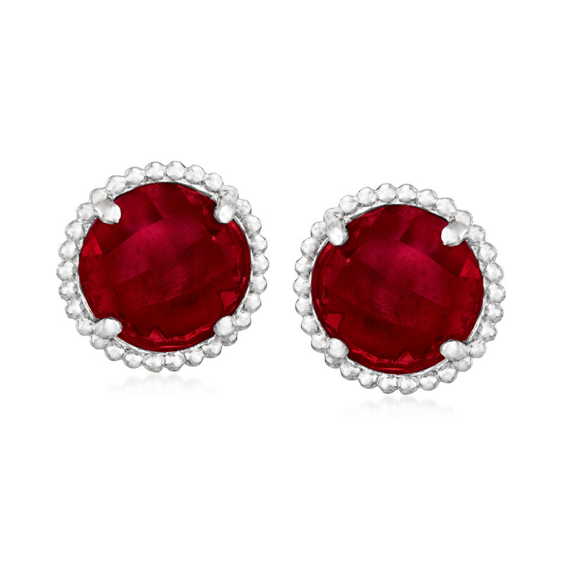 Gabriel Designs 6.00 ct. t.w. Garnet Stud Earrings in Sterling Silver image number 0