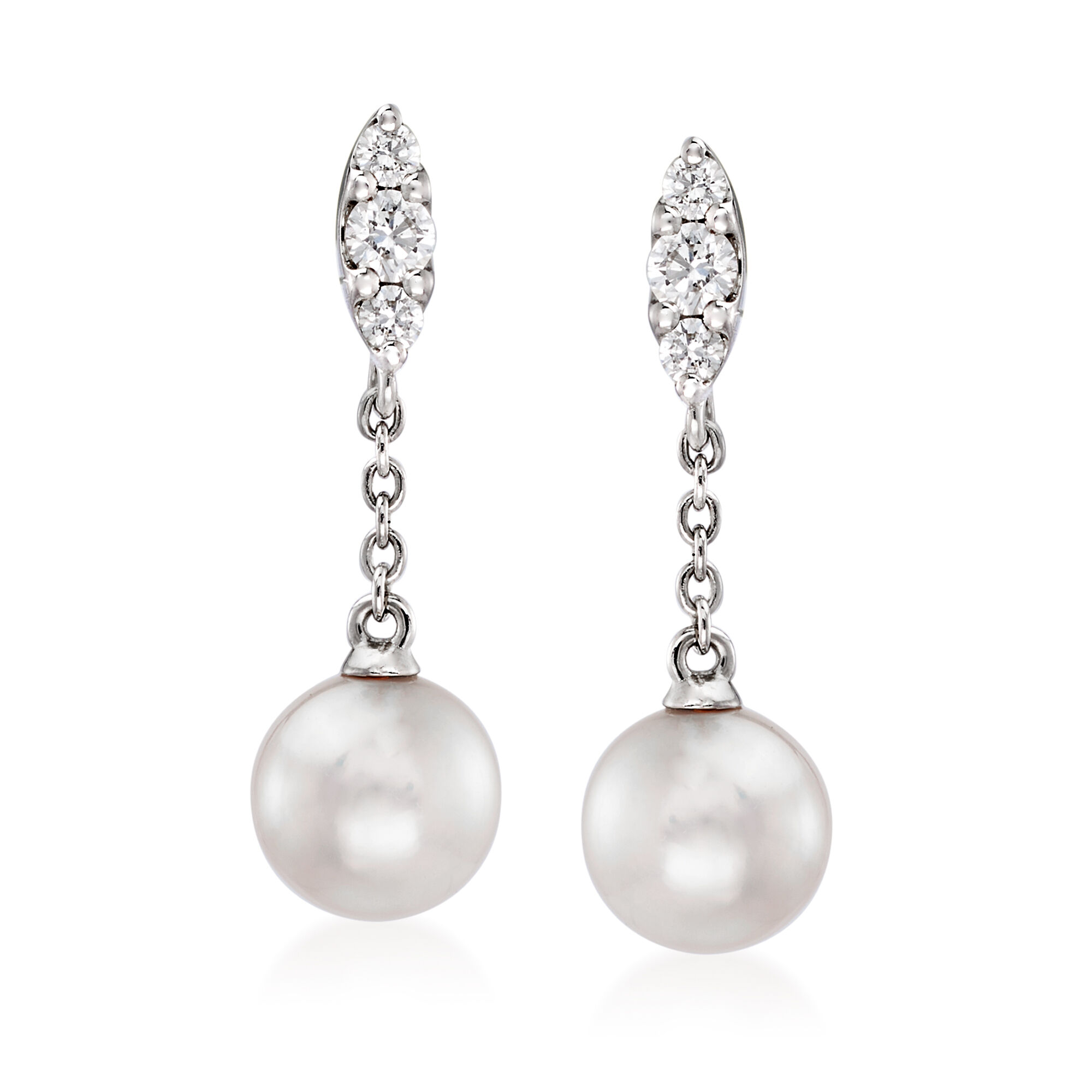 Mikimoto 9mm A+ Black South Sea Pearl, 7mm Akoya Pearl and .19 ct