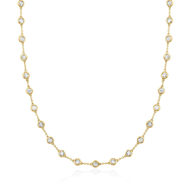 5.00 ct. t.w. Bezel-Set Diamond Station Necklace in 14kt Yellow Gold image number 0