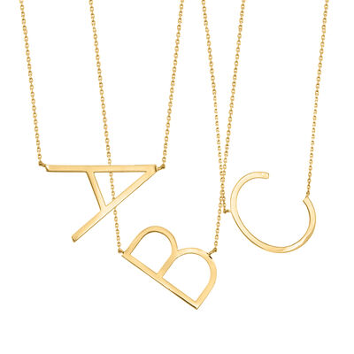 14kt Yellow Gold Sideways Initial Necklace