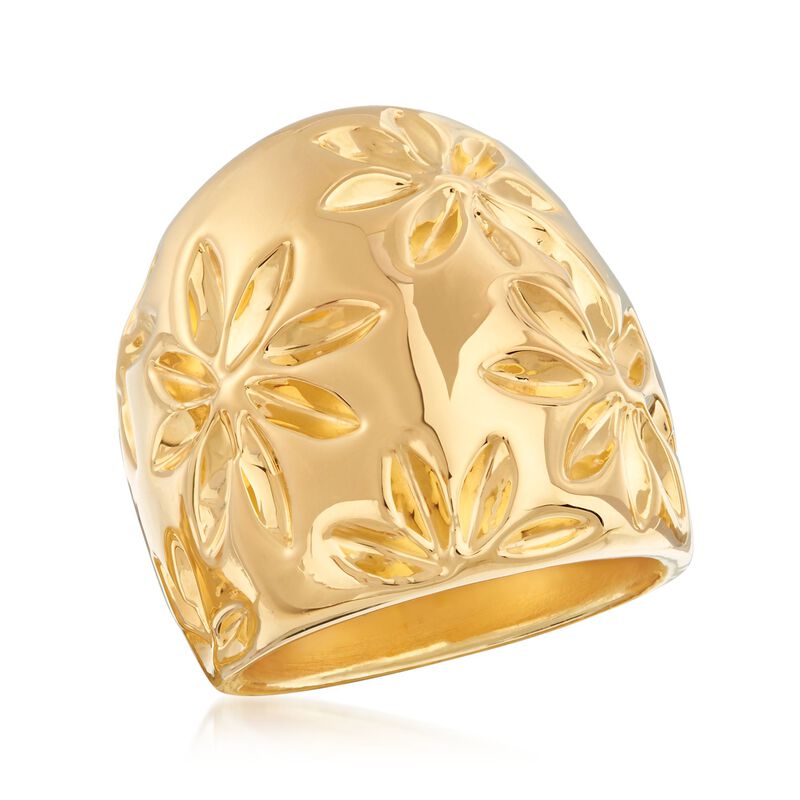 Italian Andiamo 14kt Yellow Gold Floral Ring. Size 5 image number 3