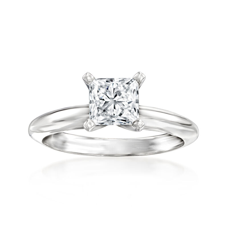 1.00 Carat Certified Diamond Solitaire Ring in 14kt White Gold image number 0