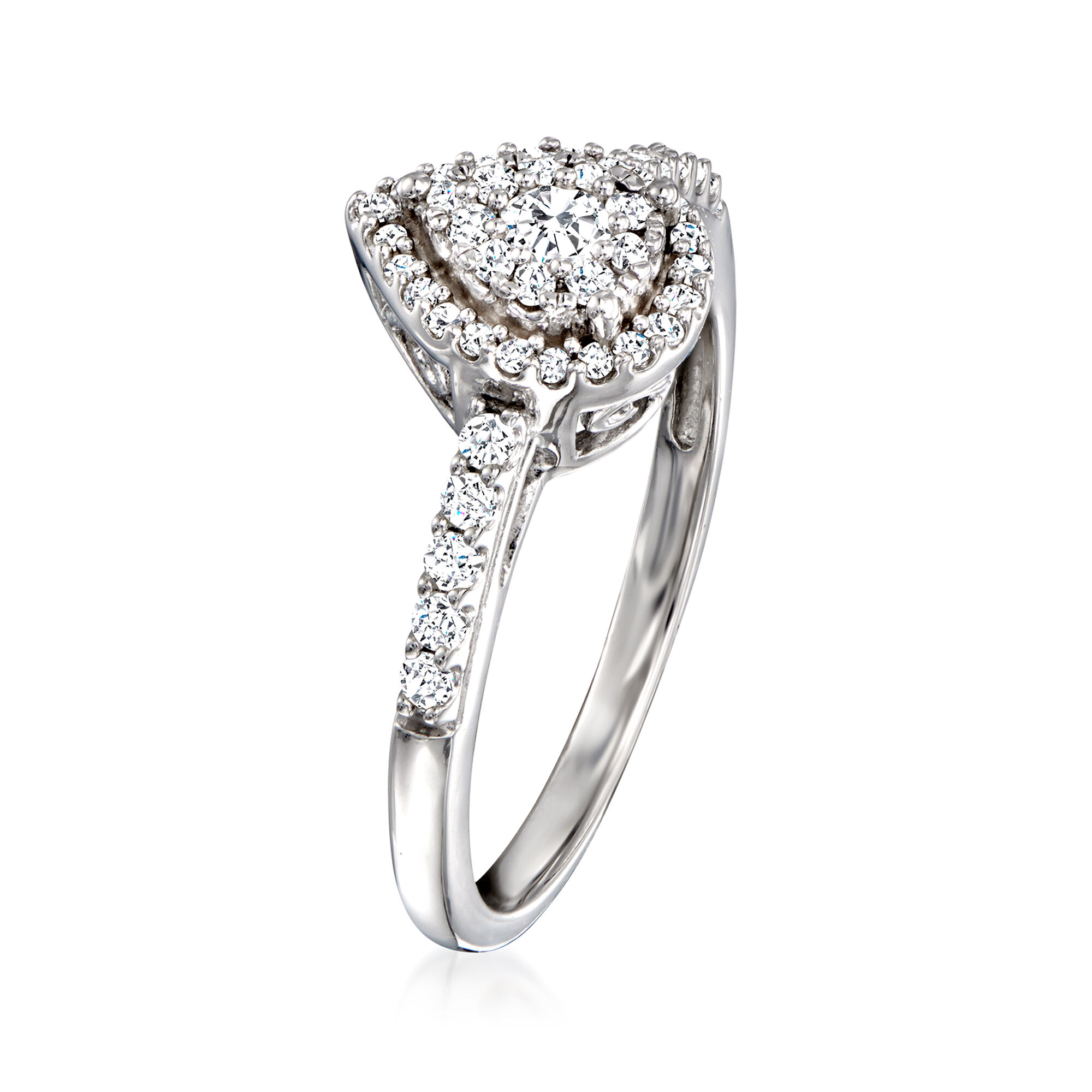 .40 ct. t.w. Diamond Pear-Shaped Cluster Ring in Sterling Silver