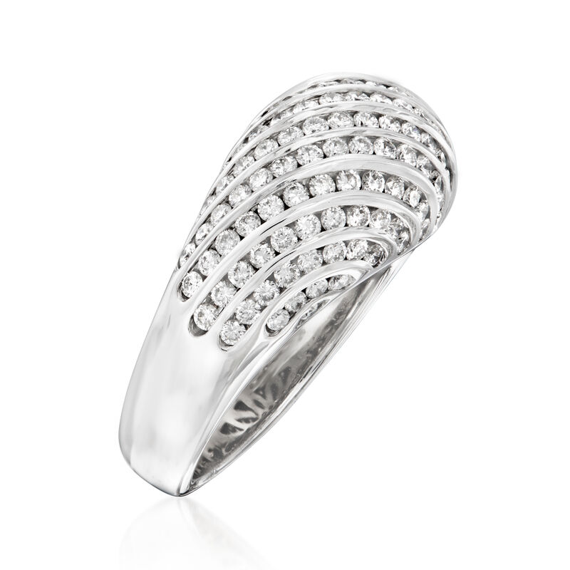 C. 1990 Vintage 2.25 ct. t.w. Diamond Dome Ring in 18kt White Gold. Size 6.5 image number 2