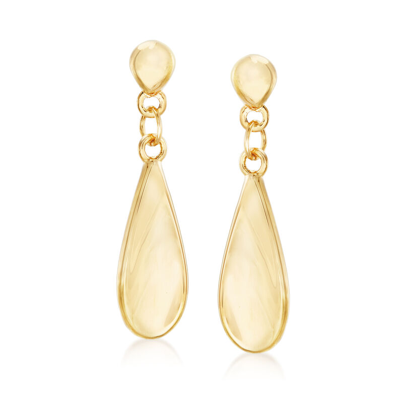 14kt Yellow Gold Elongated Teardrop Earrings image number 0