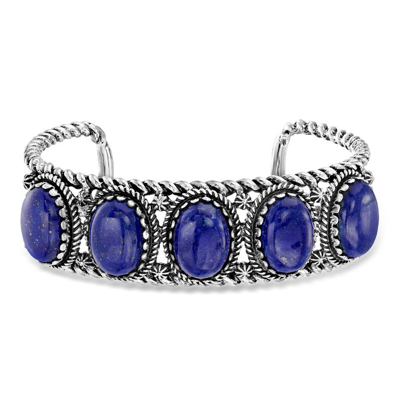Lapis Southwestern-Style Cuff Bracelet in Sterling Silver image number 0