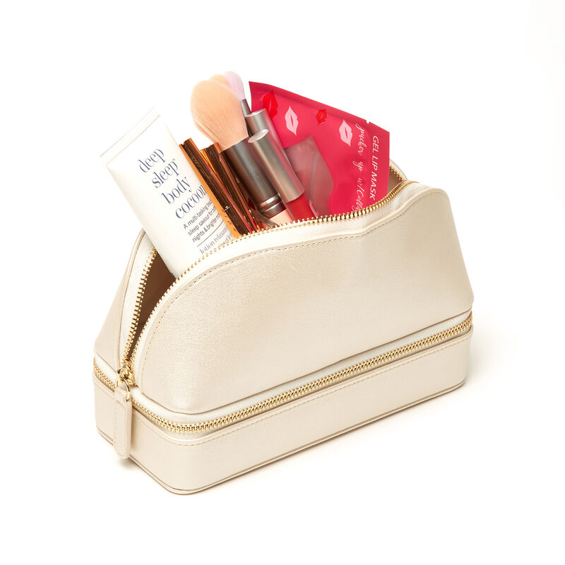 Brouk & Co. &quot;Abbey&quot; Pearl White Vegan Leather Travel Cosmetic Case image number 3