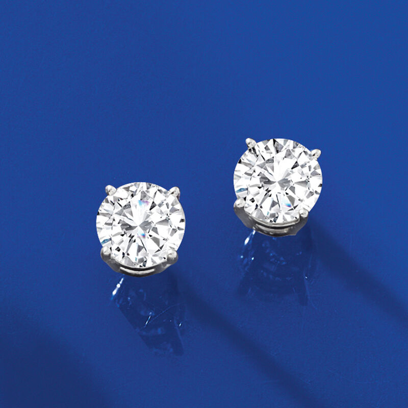 1.00 ct. t.w. Diamond Stud Earrings in Platinum image number 2