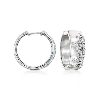 .50 ct. t.w. Scattered-Diamond Hoop Earrings in Sterling Silver