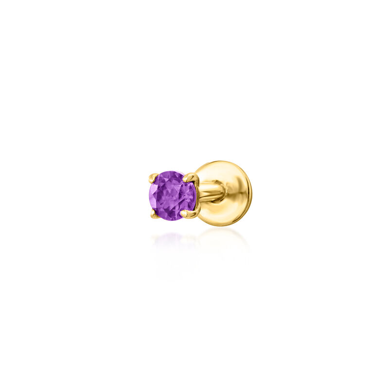 Amethyst Flat-Back Earrings in 14kt Yellow Gold image number 0