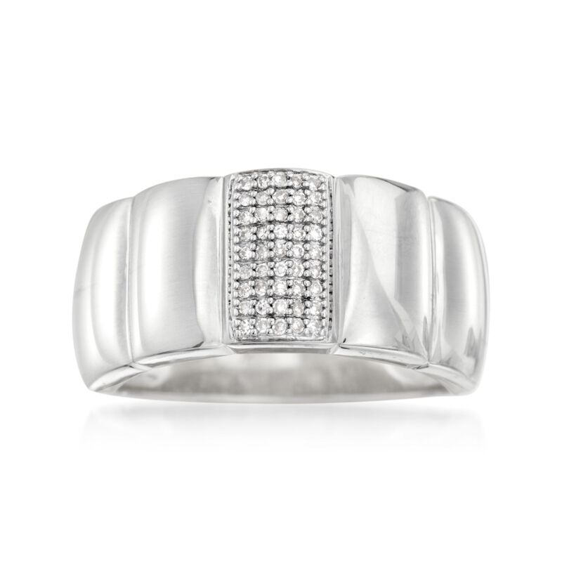.10 ct. t.w. Pave Diamond Ring in Sterling Silver image number 0