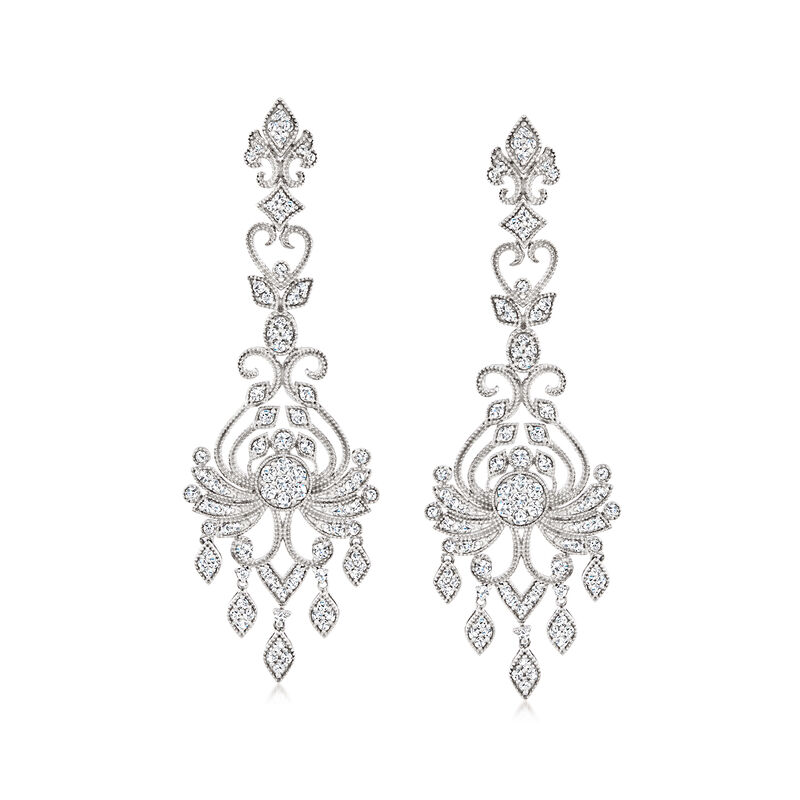 2.00 ct. t.w. Diamond Chandelier Earrings in Sterling Silver  image number 0