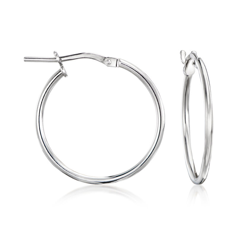 Italian Sterling Silver Jewelry Set: Three Pairs of Hoop and Stud Earrings image number 4