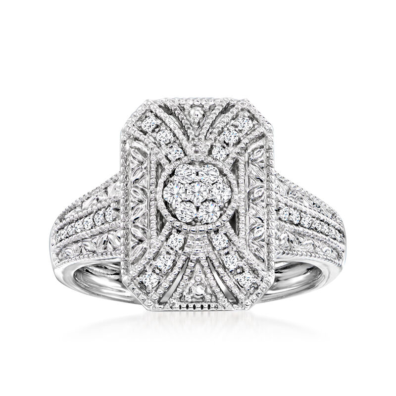 .25 ct. t.w. Diamond Scrollwork Ring in Sterling Silver image number 0