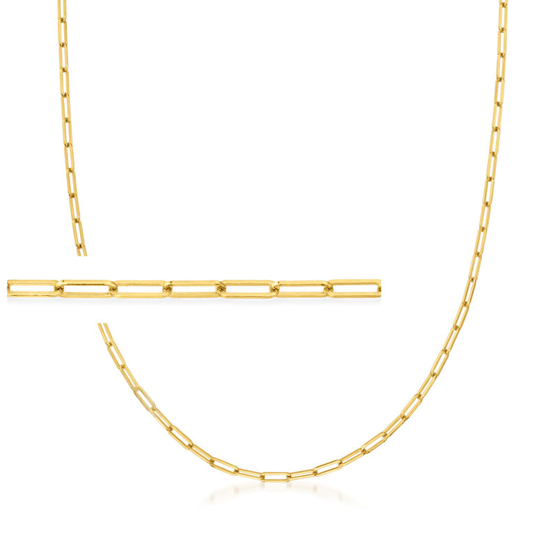 2.1mm 14kt Yellow Gold Paper Clip Link Necklace image number 0