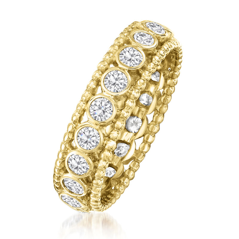 1.00 ct. t.w. Bezel-Set Diamond Eternity Band in 14kt Yellow Gold image number 2