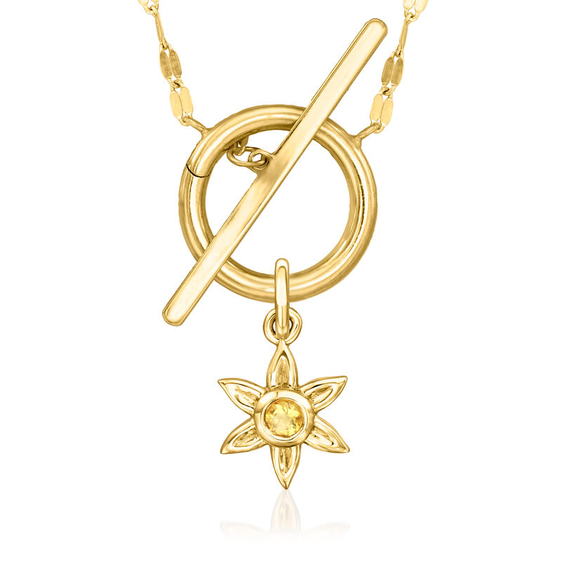 Citrine Flower Charm in 14kt Yellow Gold  image number 2