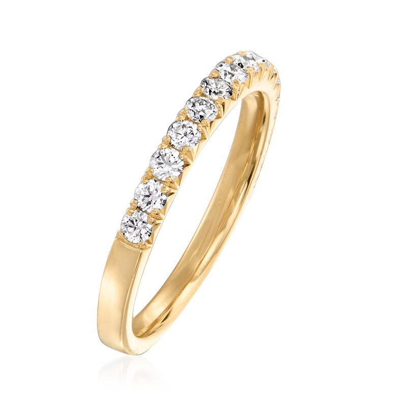 Henri Daussi .45 ct. t.w. Pave Diamond Wedding Ring in 18kt Yellow Gold image number 2