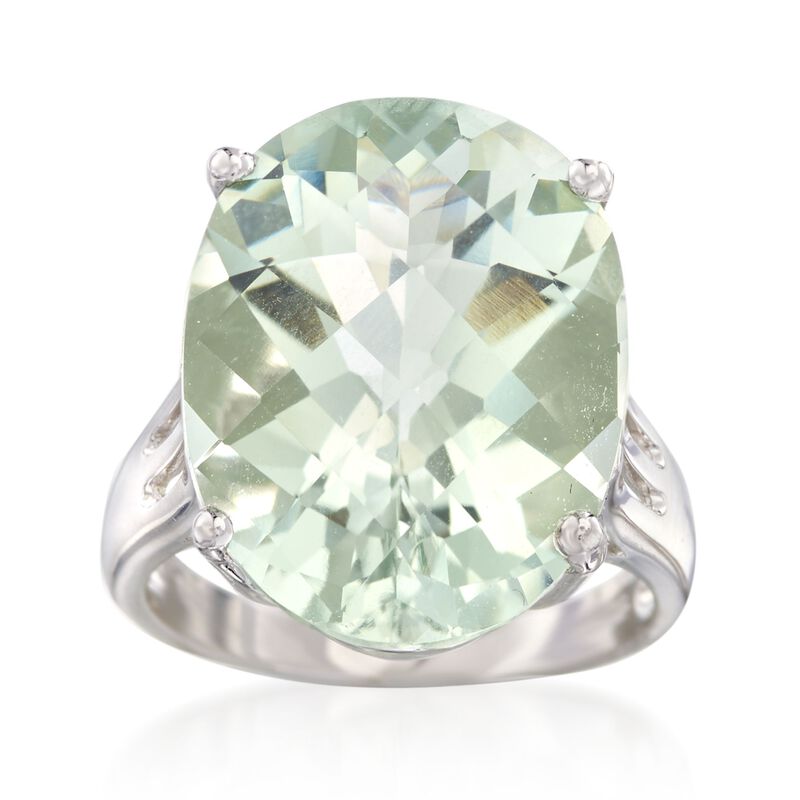 14.00 Carat Prasiolite Ring in Sterling Silver image number 0