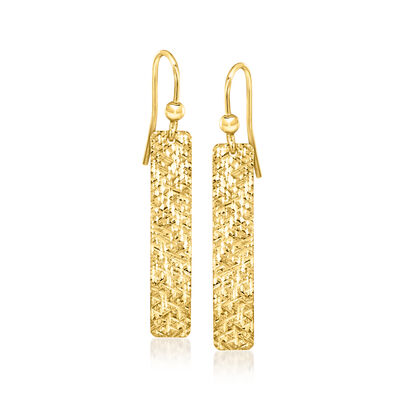 Italian 18kt Gold Over Sterling Rectangular Drop Earrings