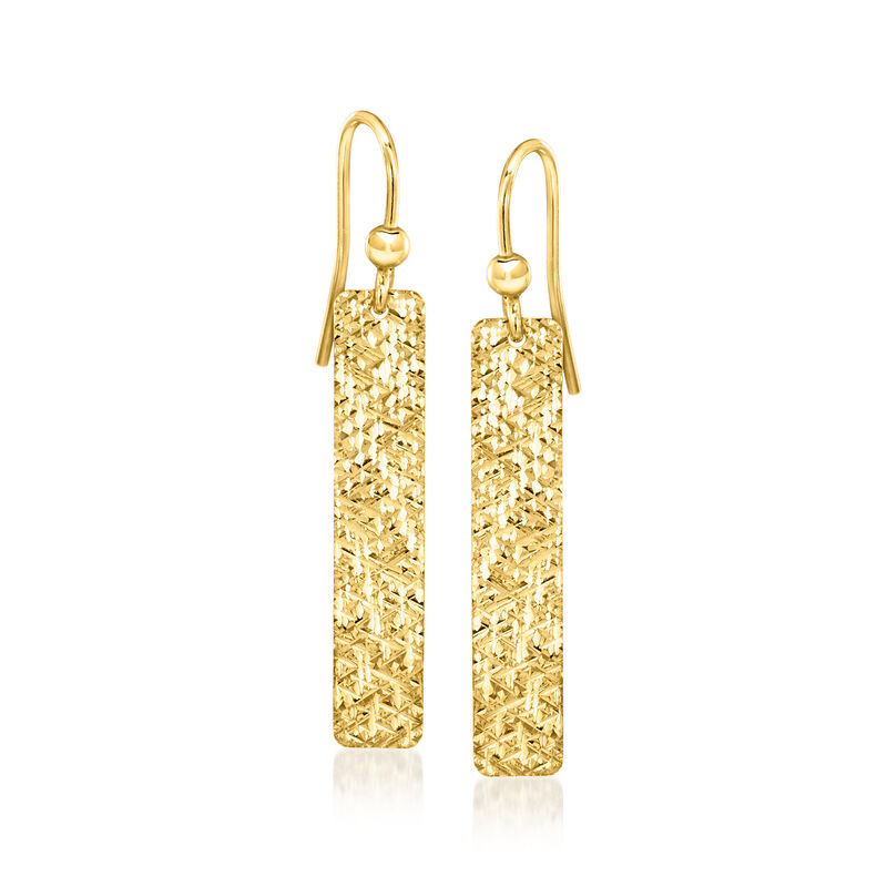 Italian 18kt Gold Over Sterling Rectangular Drop Earrings image number 0