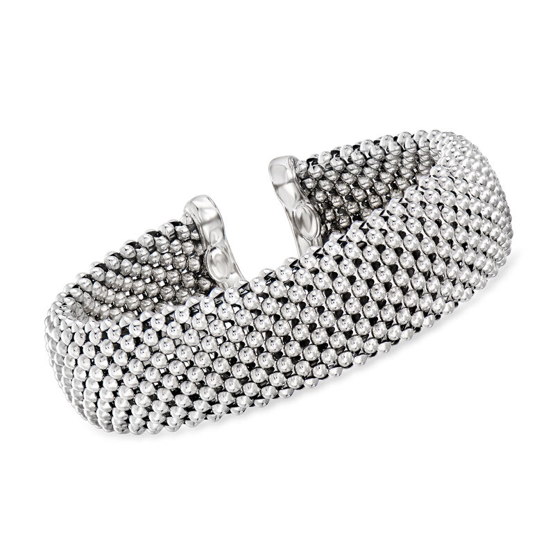 Italian Sterling Silver Popcorn-Chain Cuff Bracelet image number 0