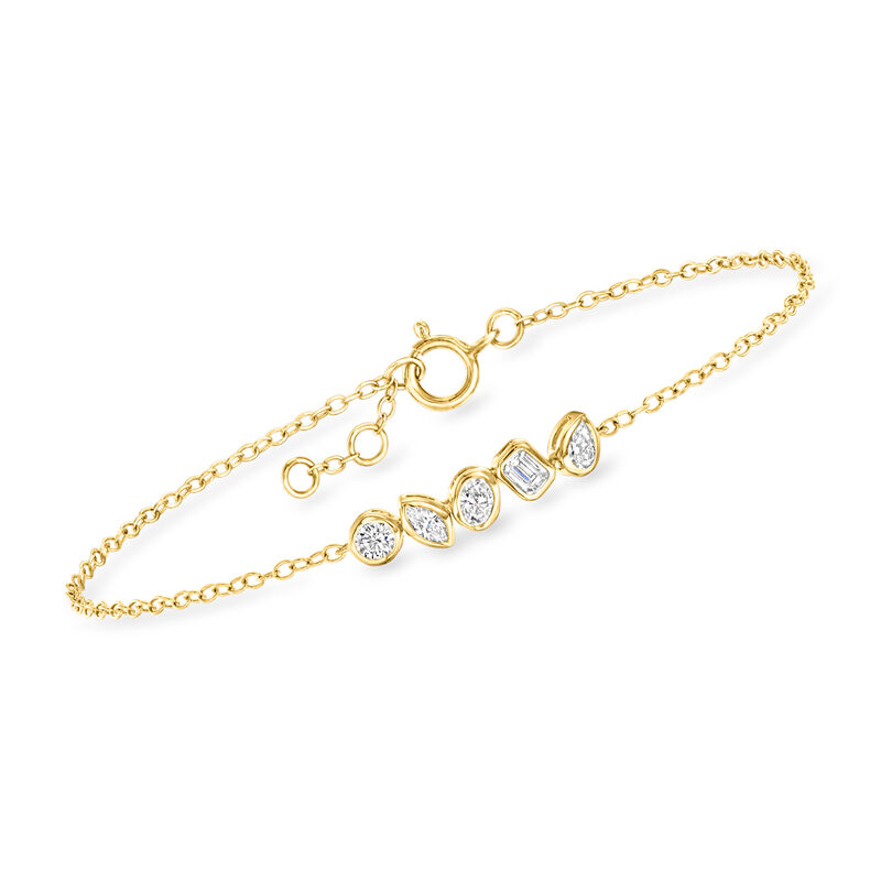 .33 ct. t.w. Bezel-Set Lab-Grown Diamond Linear Bracelet in 18kt Gold Over Sterling image number 0