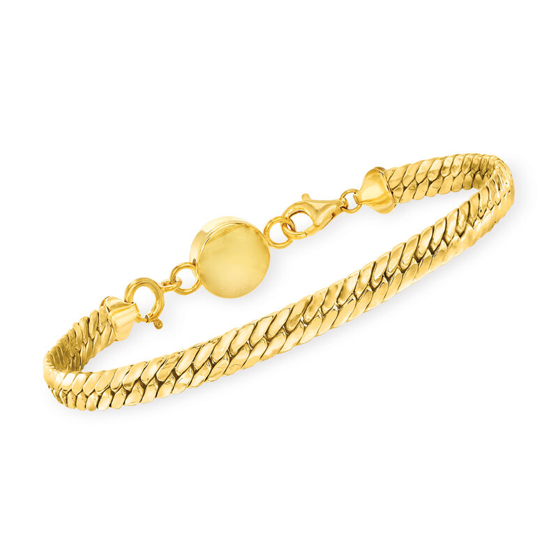 Italian 18kt Gold Over Sterling Diamond-Cut Magnetic Clasp Converter image number 3