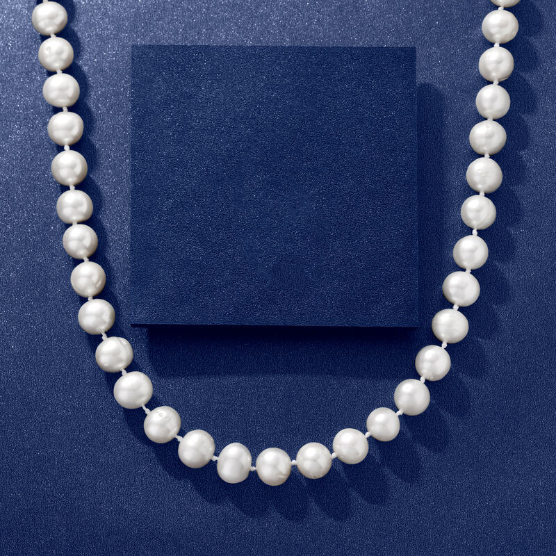 7-8mm Cultured Pearl Necklace with Sterling Silver image number 2