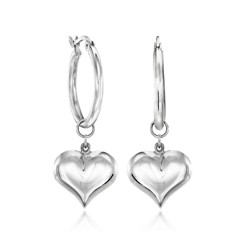 Sterling Silver Jewelry Set: Hoop Earrings with Three Pairs of Charms  image number 6