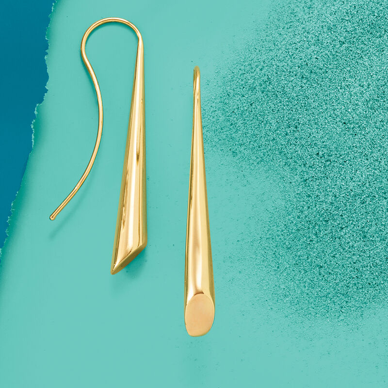 Italian 14kt Yellow Gold Cone Drop Earrings image number 3