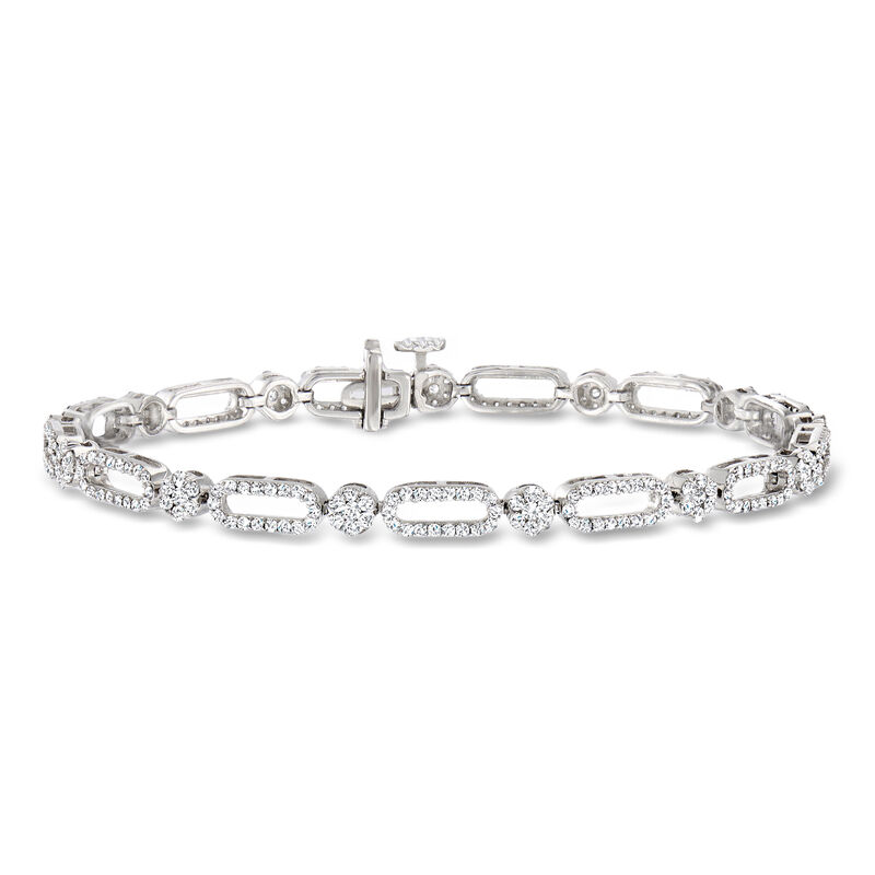 2.00 ct. t.w. Pave Diamond Link Bracelet in 14kt White Gold image number 0
