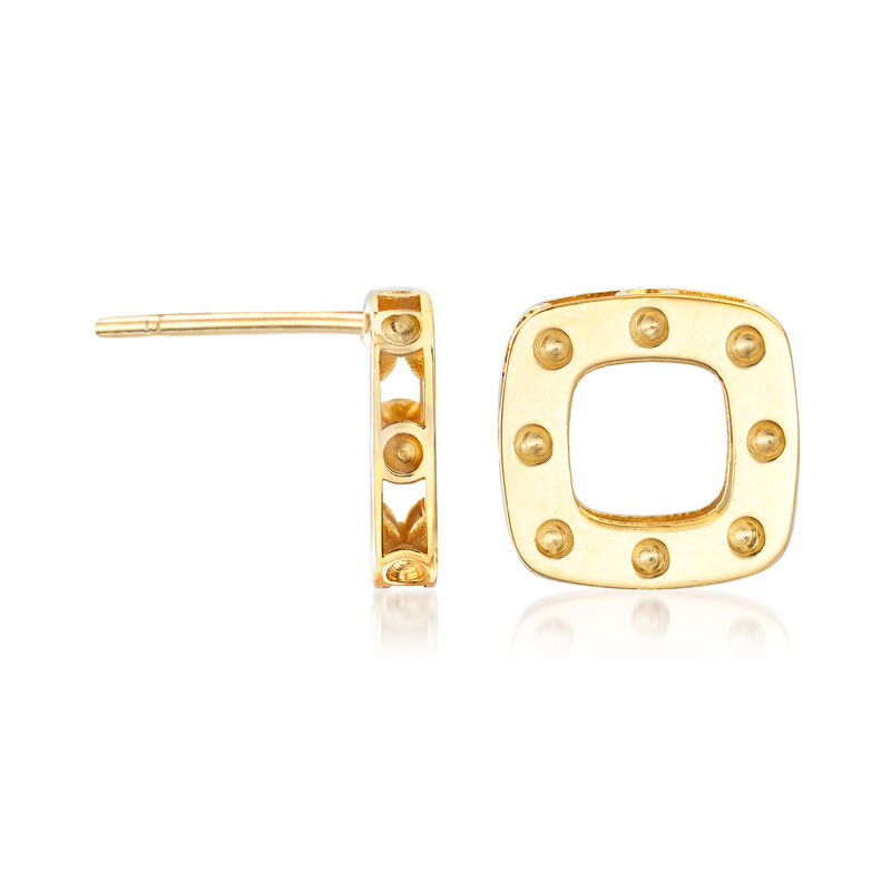 Roberto Coin &quot;Pois Moi&quot; 18kt Yellow Gold Square Earrings image number 2