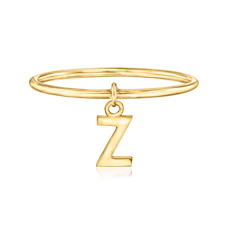 14kt Yellow Gold "Z" Initial Charm Ring. Size 7 image number 0