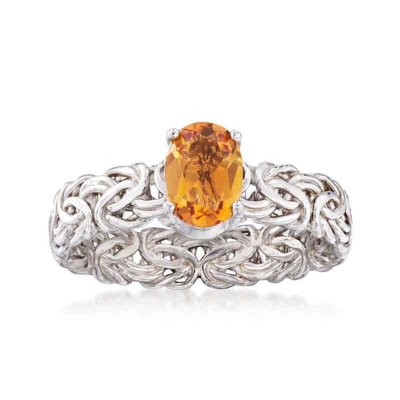 .80 Carat Citrine Byzantine Ring in Sterling Silver image number 0