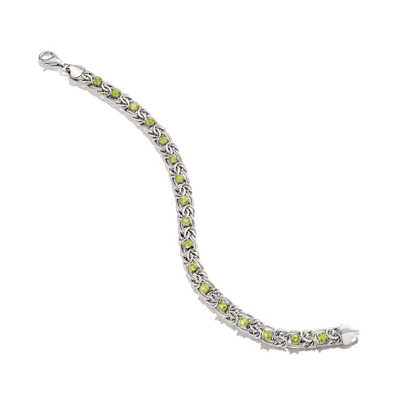 1.80 ct. t.w. Peridot Byzantine Bracelet in Sterling Silver image number 2