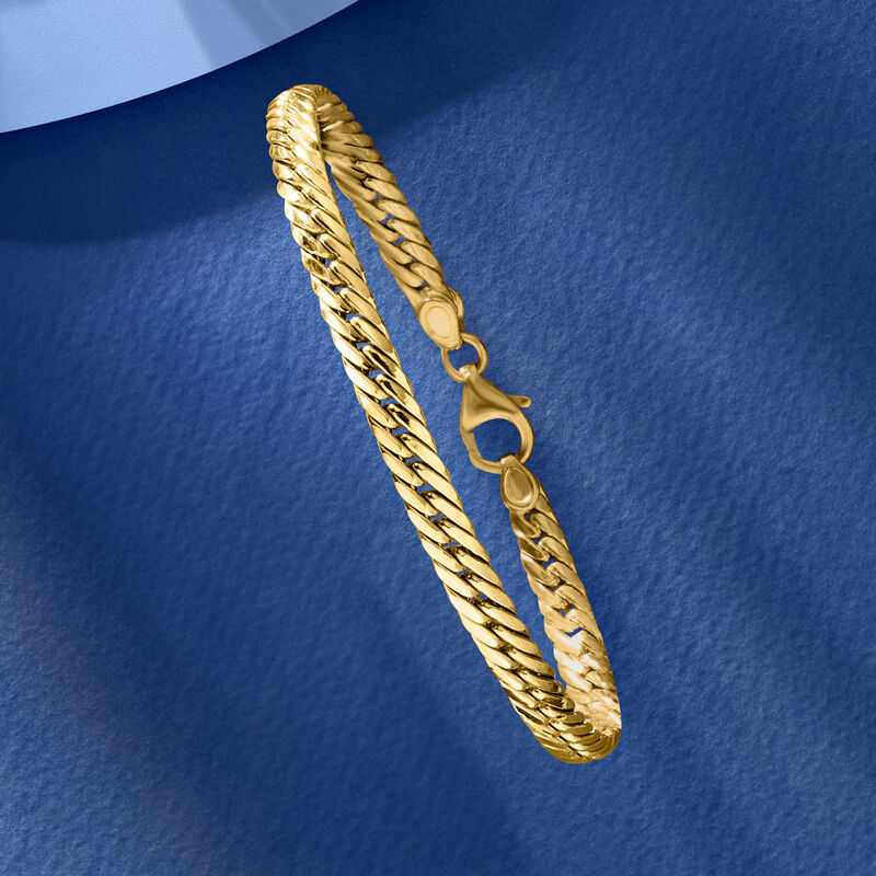 Italian 14kt Yellow Gold Cuban-Link Bracelet. 7&quot; image number 3