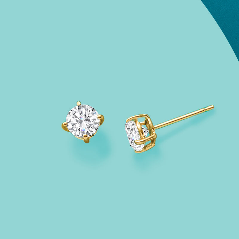 1.00 ct. t.w. Diamond Stud Earrings in 14kt Yellow Gold image number 2