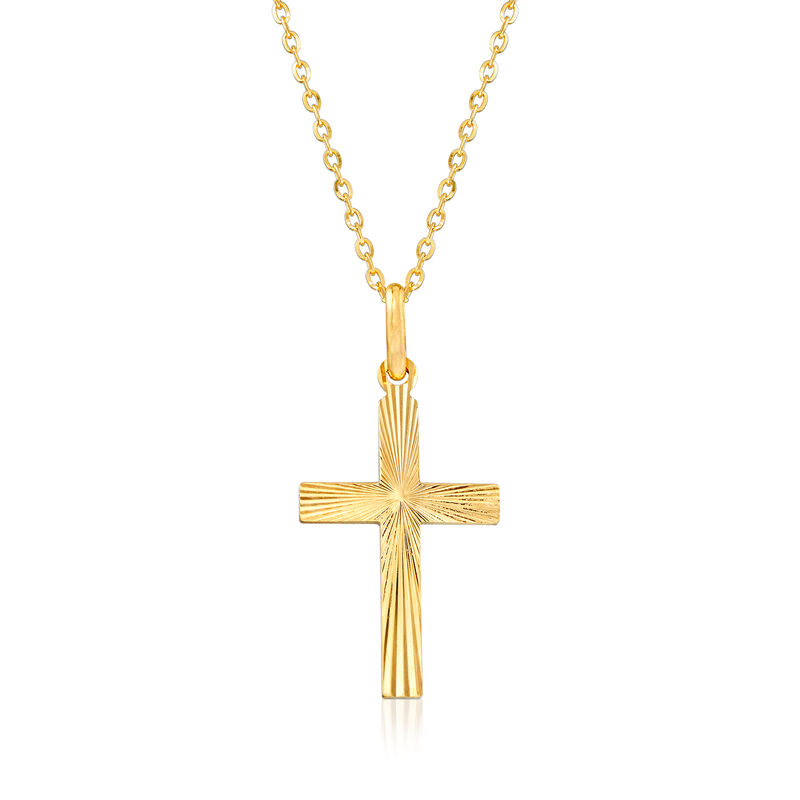 Italian 18kt Yellow Gold Cross Pendant Necklace image number 0