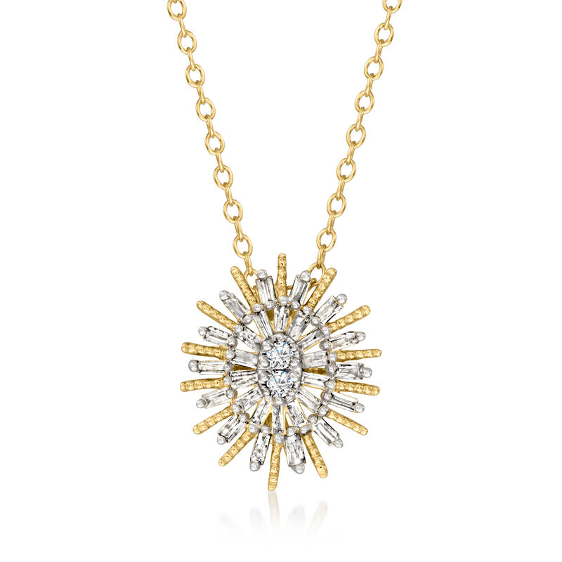 .25 ct. t.w. Diamond Sunburst Pendant Necklace in 10kt Yellow Gold image number 0