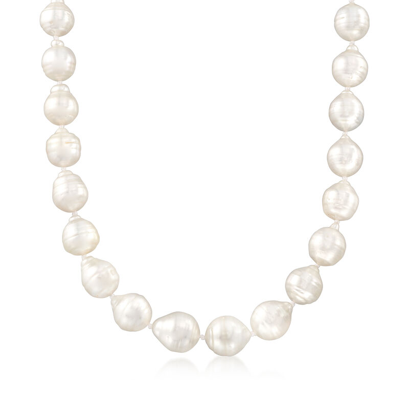 11-13mm Cultured Baroque South Sea Pearl Necklace with 14kt Gold image number 0