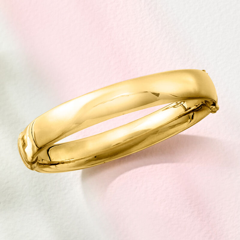 12mm 18kt Gold Over Sterling Bangle Bracelet image number 3