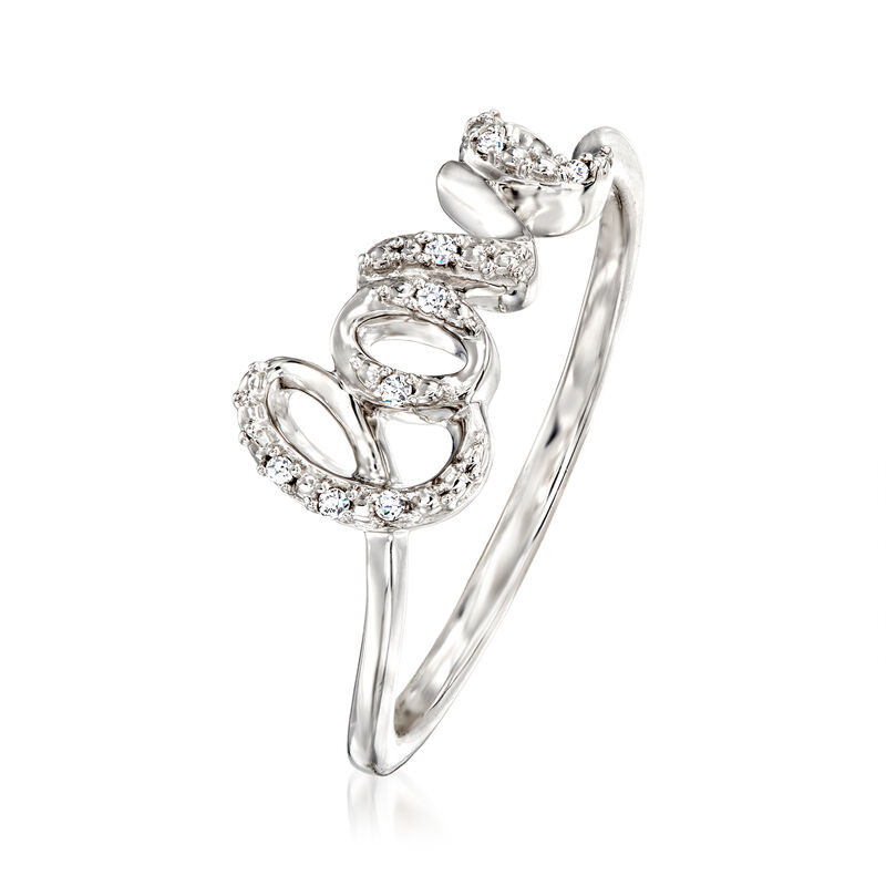 Diamond &quot;Love&quot; Ring in Sterling Silver image number 2