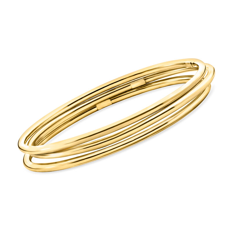Italian 22kt Gold Over Sterling Jewelry Set: Three Polished Bangle Bracelets image number 0