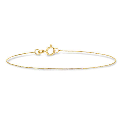 Italian .5mm 10kt Yellow Gold Box-Chain Bracelet